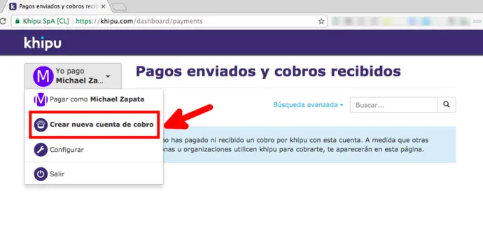Crear nueva cuenta de cobro
