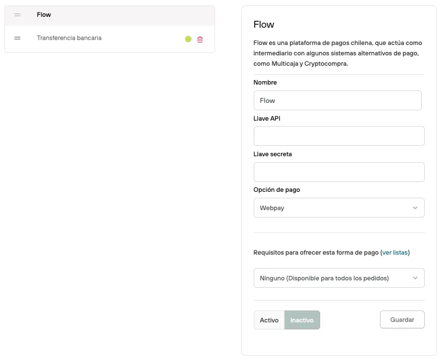 Flow setup in Bolder