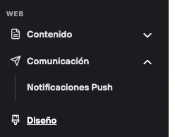Push notifications in the Bolder side panel