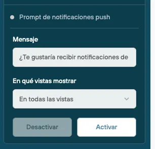 Notification subscription message setup