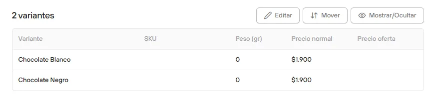 Precio base: $1.900