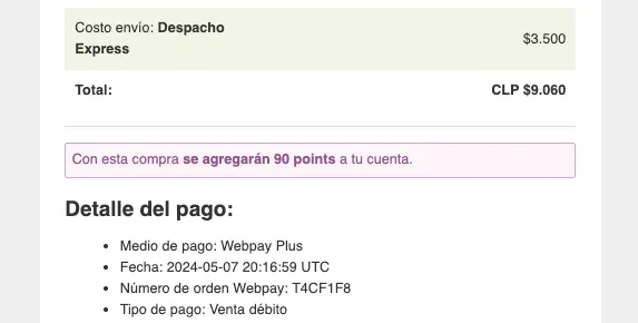 Detalle de acumulación en notificación pedido