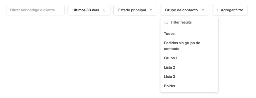 Filter options: Customer group based on created groups