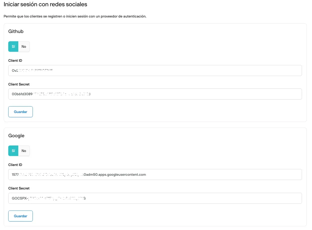 Login redes sociales