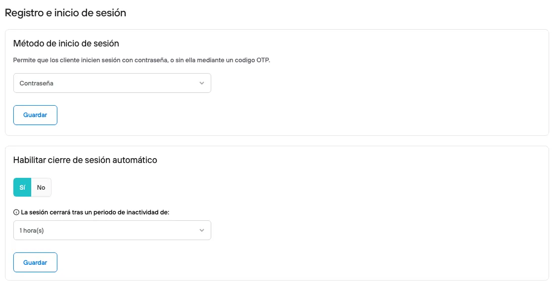 Registro e inicio de sesión